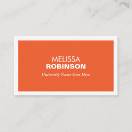 TARJETA DE NEGOCIO NARANJA MODERNA PARA ESTUDIANTE