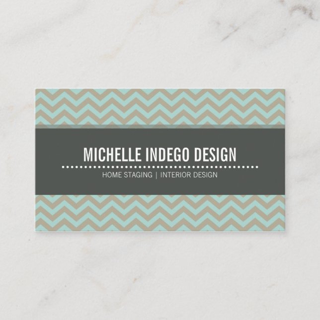 TARJETA DE NEGOCIO negrita patrón de chevron brill (Anverso)
