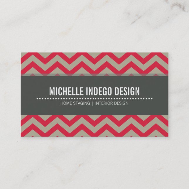 TARJETA DE NEGOCIO negrita patrón de chevron brill (Anverso)
