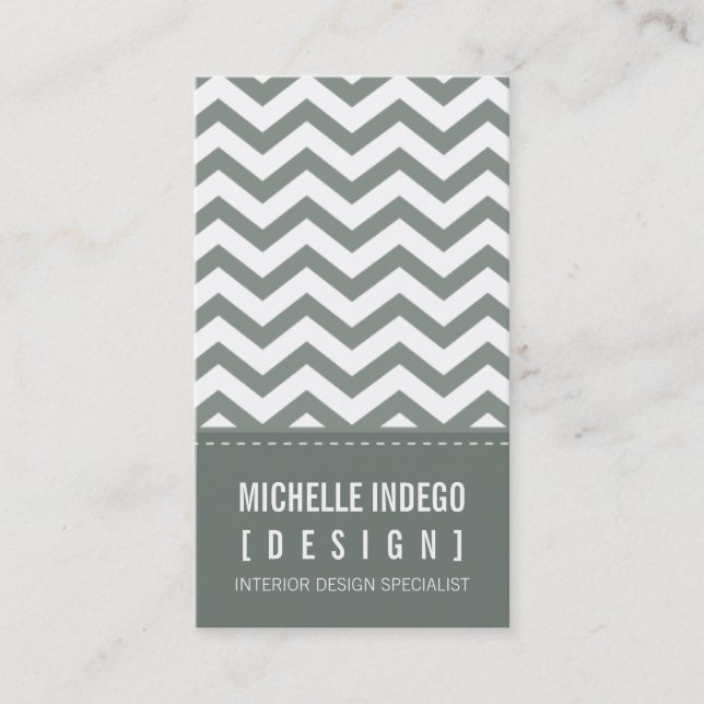 TARJETA DE NEGOCIO negrita trendy chevron stripes  (Anverso)