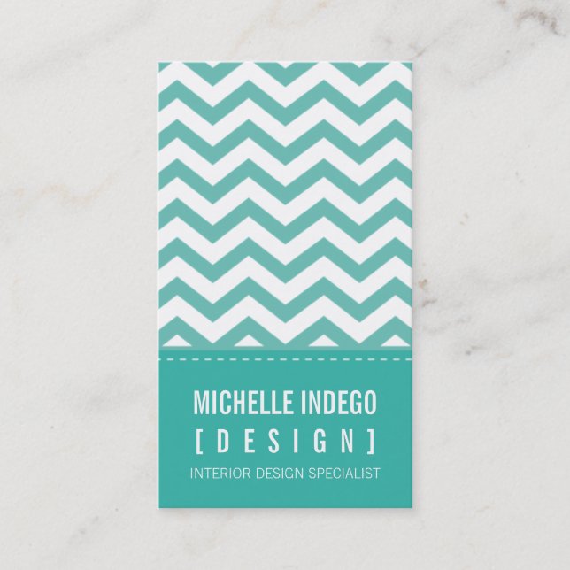 TARJETA DE NEGOCIO negrita trendy chevron stripes  (Anverso)