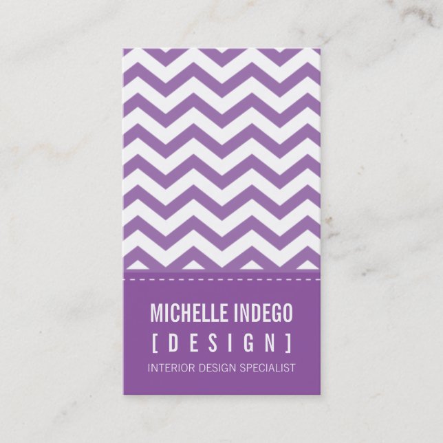 TARJETA DE NEGOCIO negrita trendy chevron stripes  (Anverso)