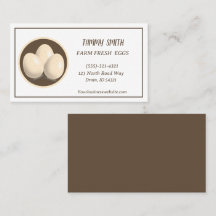 Tarjeta De Negocio Para La Venta De Huevos Frescos