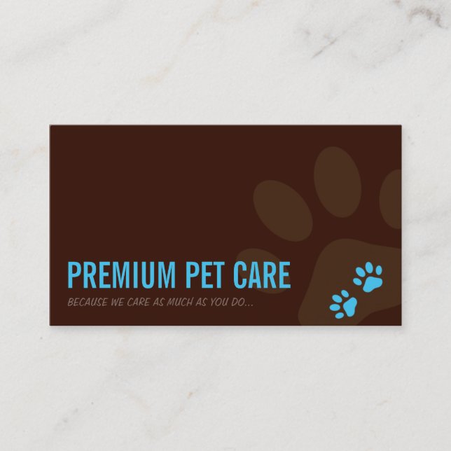 TARJETA DE NEGOCIO PROFESIONAL cuidado de mascotas (Anverso)