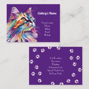Tarjeta De Negocio Púrpura Personalizada Para Cata