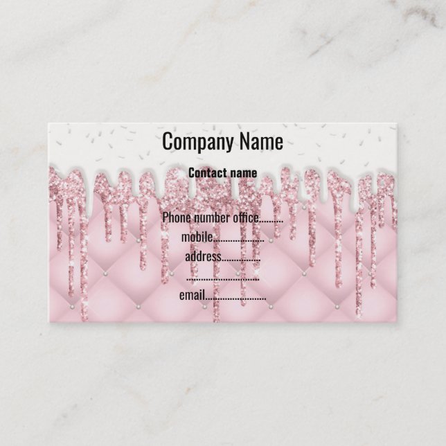 TARJETA DE NEGOCIO ROSA INSPIRADA EN EL CAKE (Anverso)