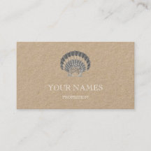 TARJETA DE NEGOCIO SCALLOP SEASHELL Y OCEAN