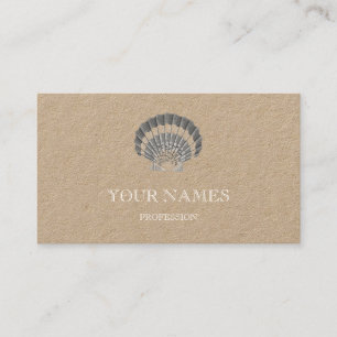 TARJETA DE NEGOCIO SCALLOP SEASHELL Y OCEAN