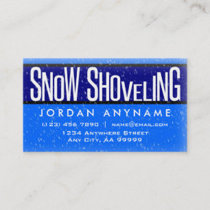 Tarjeta De Negocio Snow Shoveling With Snow Fallin