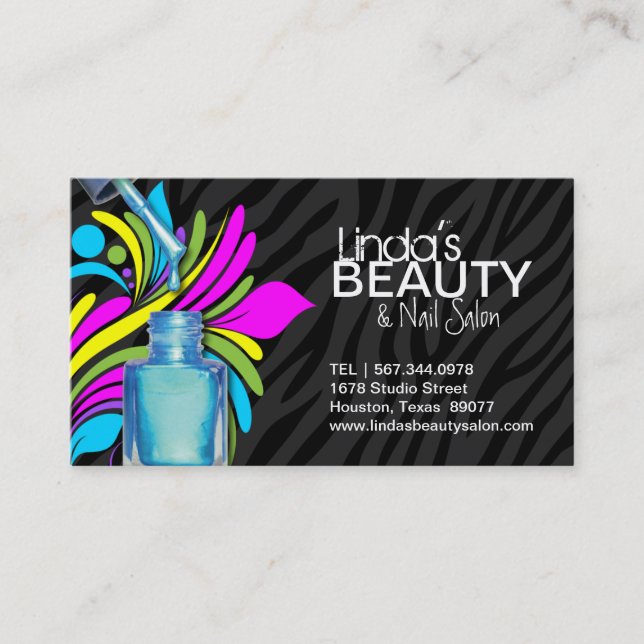 TARJETA DE NEGOCIO TRENDY NAIL SALON (Anverso)
