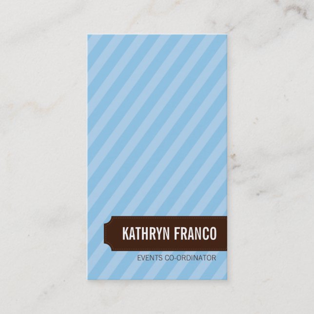 TARJETA DE NEGOCIO trendy negrita raya de caramelo (Anverso)