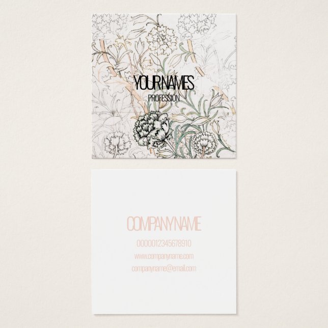 TARJETA DE NEGOCIO : WILLIAM MORRIS : WILD TULIP (Anverso y reverso)
