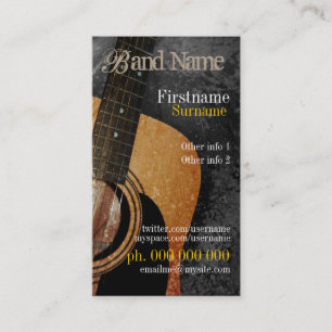 Tarjeta de negocios Acousse Grunge Guitar Music