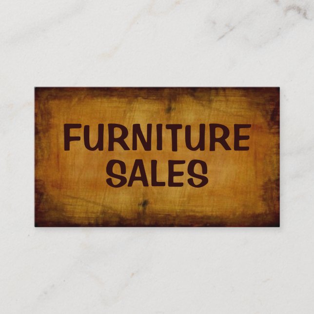 Tarjeta de negocios antigua de ventas de muebles (Anverso)