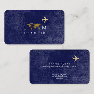 Tarjeta De Negocios Azul Para Un Agente De Viajes