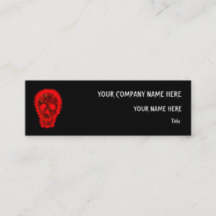 Tarjeta de negocios Big Skull Red Skinny negro