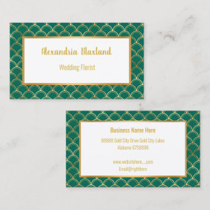 TARJETA DE NEGOCIOS BLANCA DE bonito EMERALD MERMA