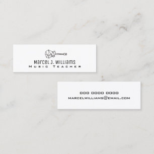tarjeta de negocios blanca de músicos con guitarra