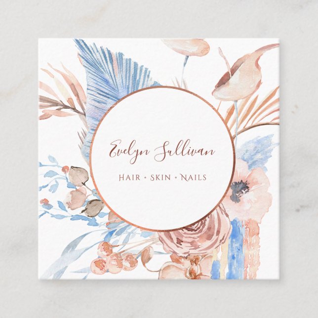 Tarjeta de negocios Boho Tropical (Anverso)
