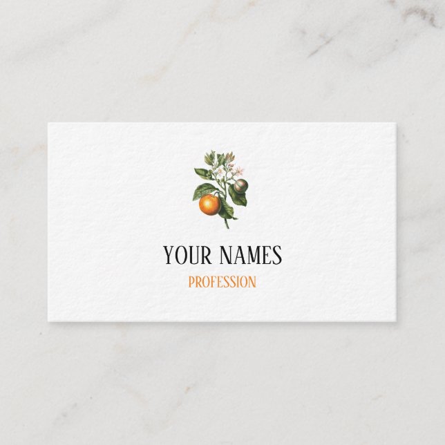 TARJETA DE NEGOCIOS BOTÁNICA BLOSSOM DEL naranja D (Anverso)