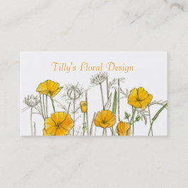 Tarjeta de negocios California Poppy Flower Wilflo