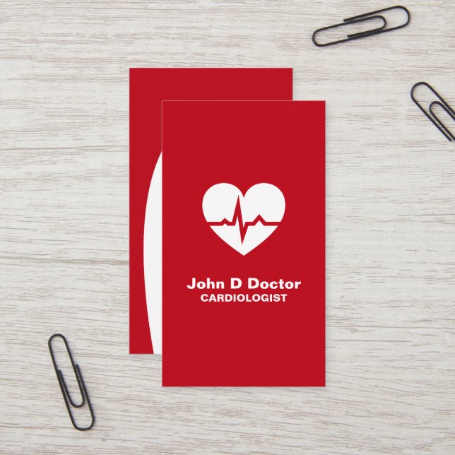 Tarjeta de negocios cardíaca de cardiología cardio (Anverso/Reverso In Situ)