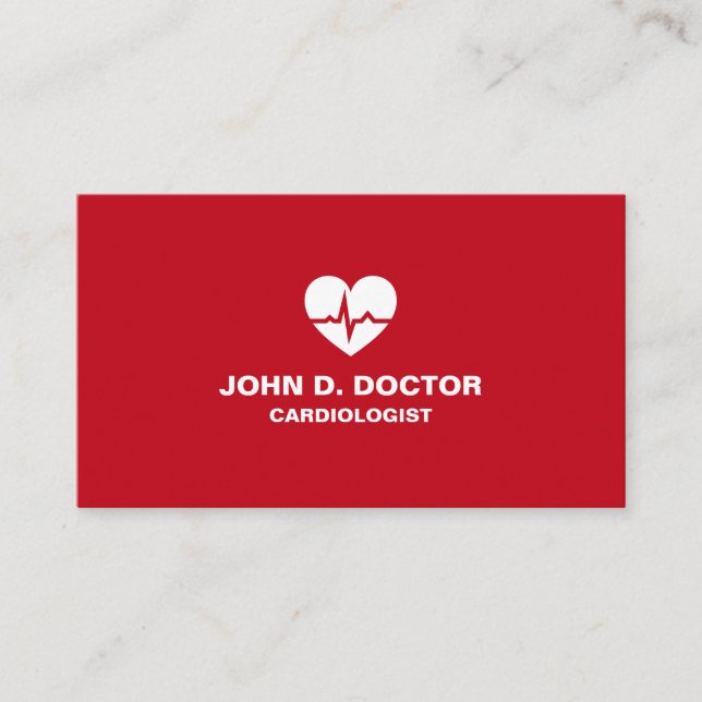 Tarjeta de negocios cardíaca de cardiología cardio (Anverso)