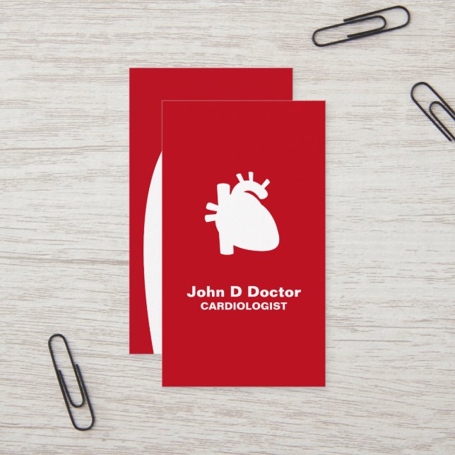 Tarjeta de negocios cardíaca de cardiología cardio (Anverso/Reverso In Situ)
