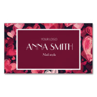 tarjeta de negocios con corazón rojo