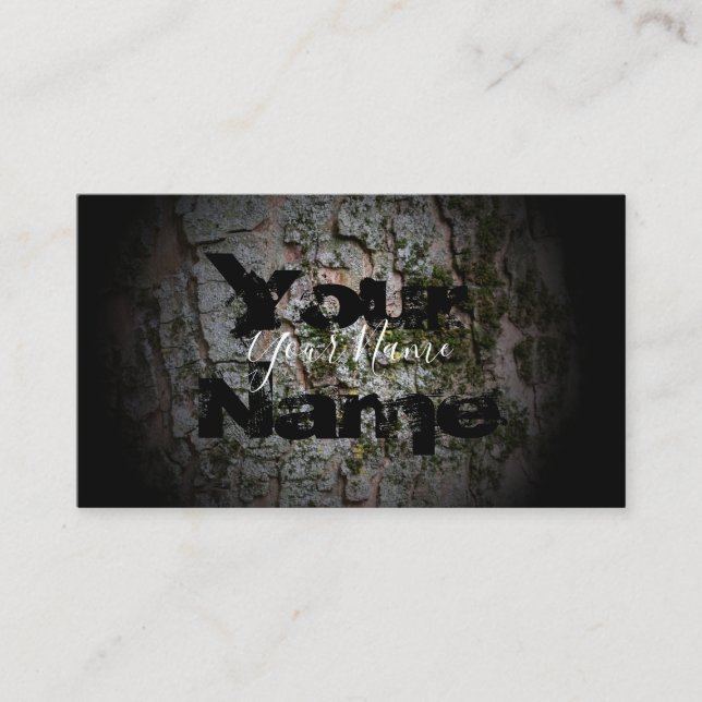 Tarjeta de negocios con letras negras y negras de  (Anverso)