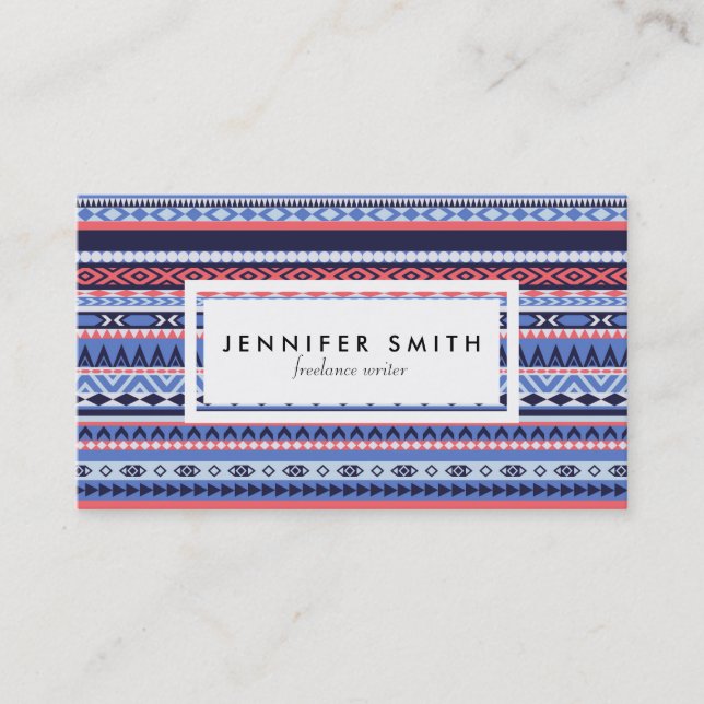 Tarjeta de negocios con motivos de coral, marina y (Anverso)