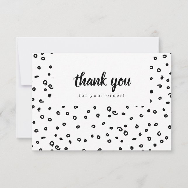 Tarjeta de Negocios con Patrón Doodle de Agradecim (Anverso)