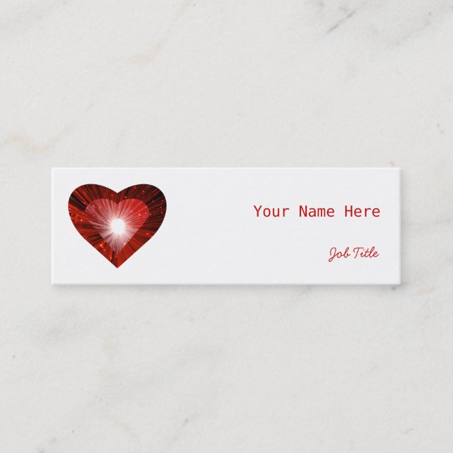 Tarjeta de negocios "corazón" del corazón rojo, la (Anverso)