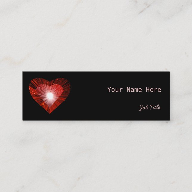 Tarjeta de negocios "corazón" del corazón rojo neg (Anverso)