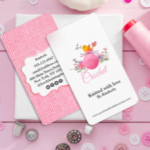 tarjeta de negocios crochet de agujas de punto de