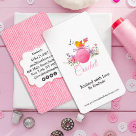 tarjeta de negocios crochet de agujas de punto de 