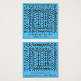 TARJETA DE NEGOCIOS CUADRADA AZUL PURL TEJER