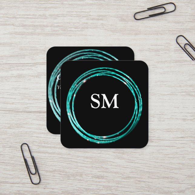 Tarjeta de negocios cuadrada de elegancia de punto (Anverso/Reverso In Situ)