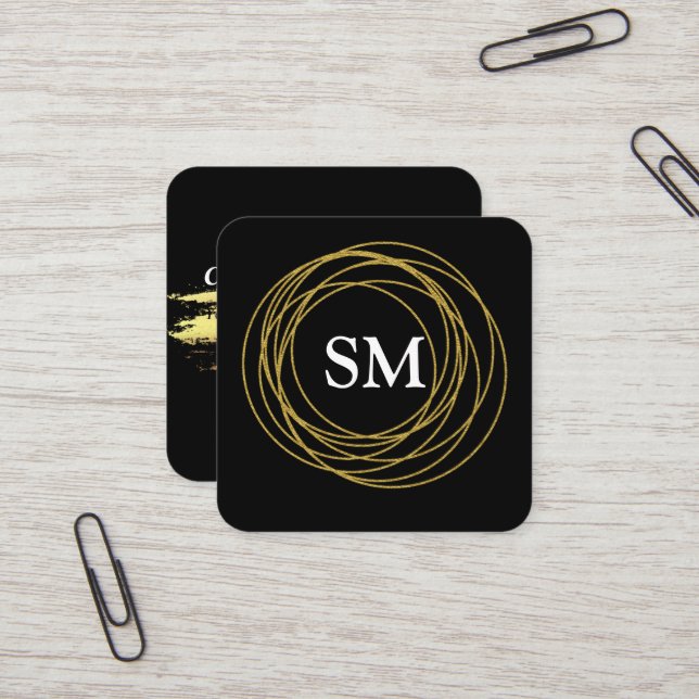 Tarjeta de negocios cuadrada de la elegancia del o (Anverso/Reverso In Situ)