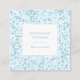 Tarjeta de negocios cuadrada de patrones azules de