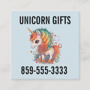 TARJETA DE NEGOCIOS CUADRADO DE UNICORNIO TARJETAS
