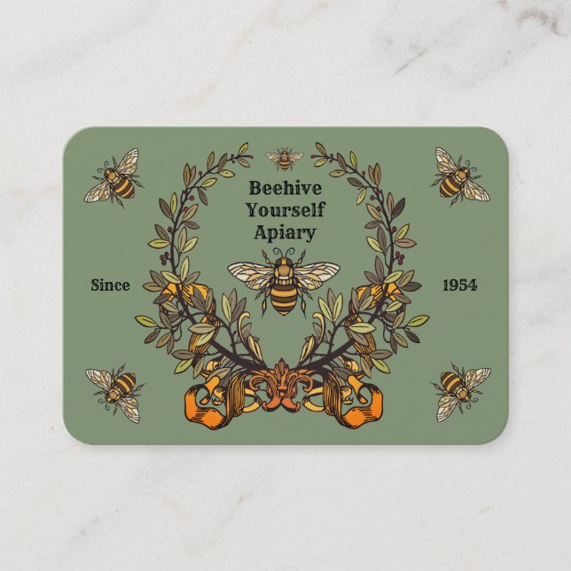 Tarjeta de negocios de abejas victorianas (Anverso)