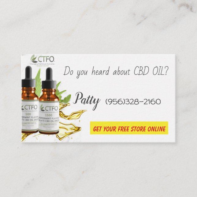 tarjeta de negocios de aceite de cbd (Anverso)