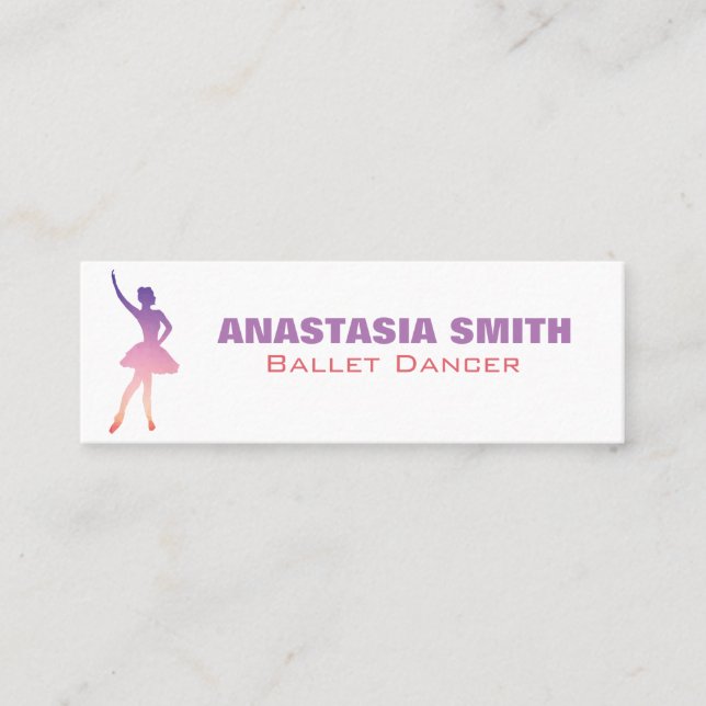Tarjeta de negocios de bailarín de ballet de diseñ (Anverso)