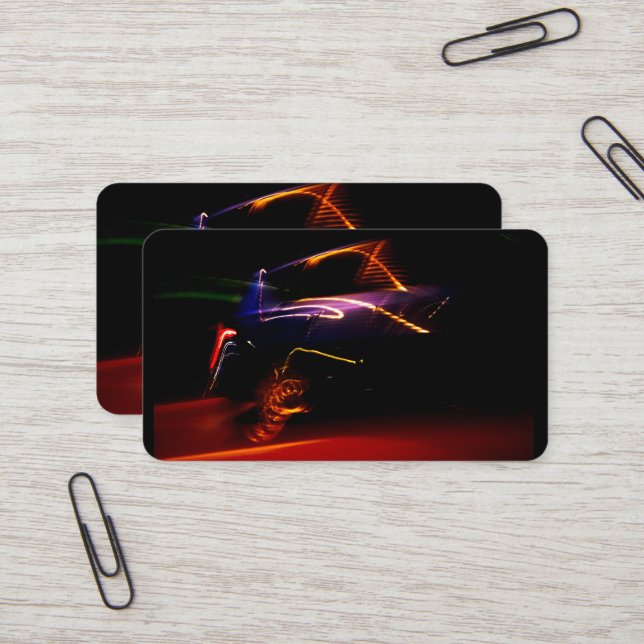 tarjeta de negocios de baile de auto púrpura (Anverso/Reverso In Situ)