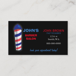 tarjeta de negocios de barbero con tarjeta de cita