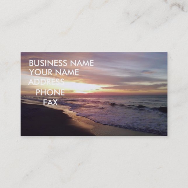 TARJETA DE NEGOCIOS DE BEACH SUNRISE (Anverso)