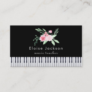 tarjeta de negocios de bouquet pianista