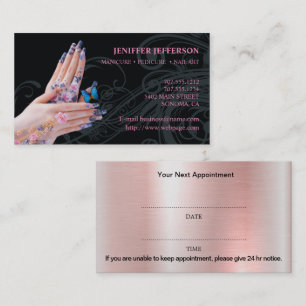 Tarjeta de Negocios de Cita de Salón de Uñas