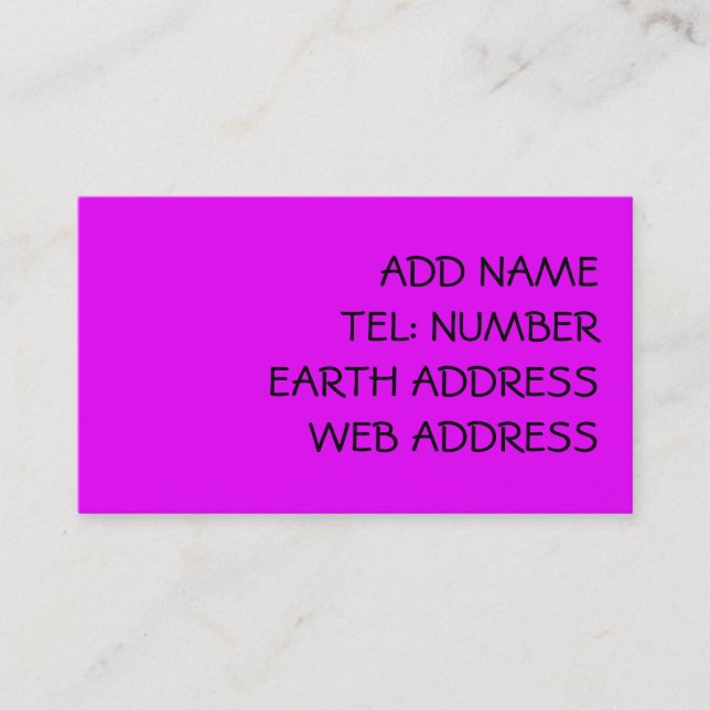 Tarjeta de negocios de color sólido violento (Anverso)